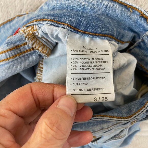 KanCan Women's Jeans Short Shorts Size 3/25 Blue Denim Cuffed Casual Summer Y2K - Picture 6 of 12